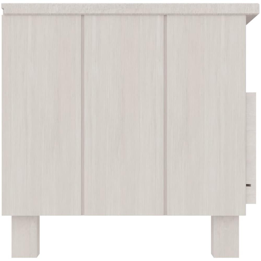 Mobile Porta Tv Bianco 106x40x40 Cm In Legno Massello Di Pino - Foto 2