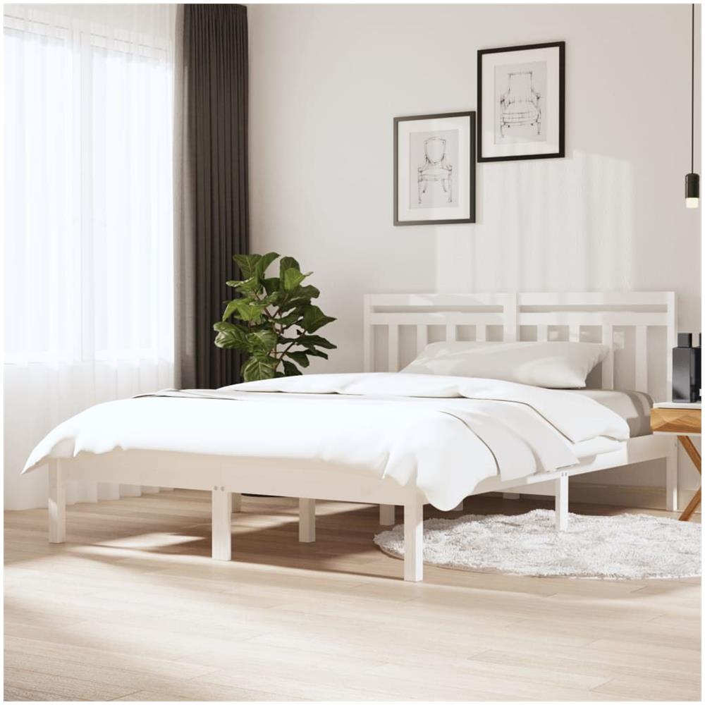 Giroletto Bianco in Legno Massello di Pino 140x190 cm - Foto 1