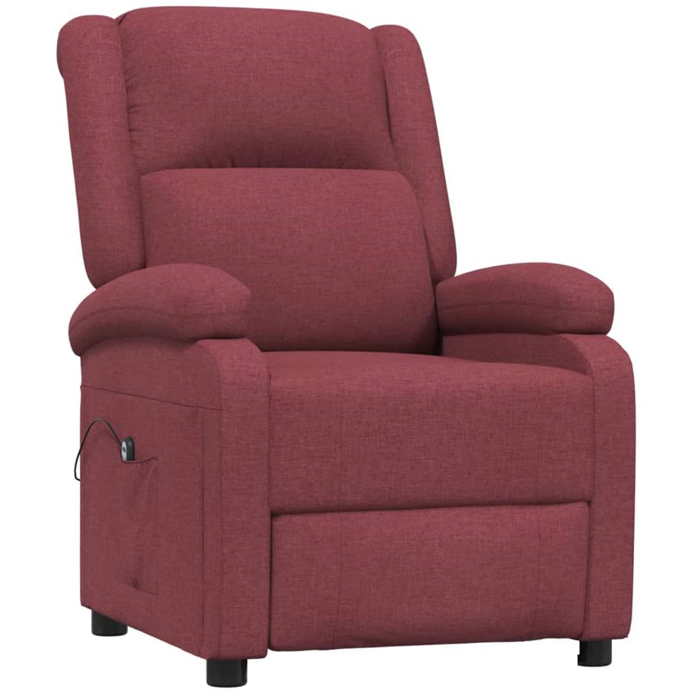 Poltrona Elettrica Reclinabile Rosso Vino In Tessuto - Foto 2
