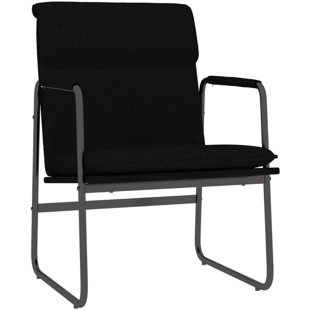 Sedia Lounge Nera 55x64x80 Cm In Tessuto - Foto 2