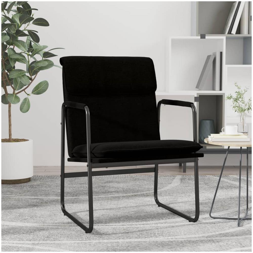 Sedia Lounge Nera 55x64x80 Cm In Tessuto - Foto 1