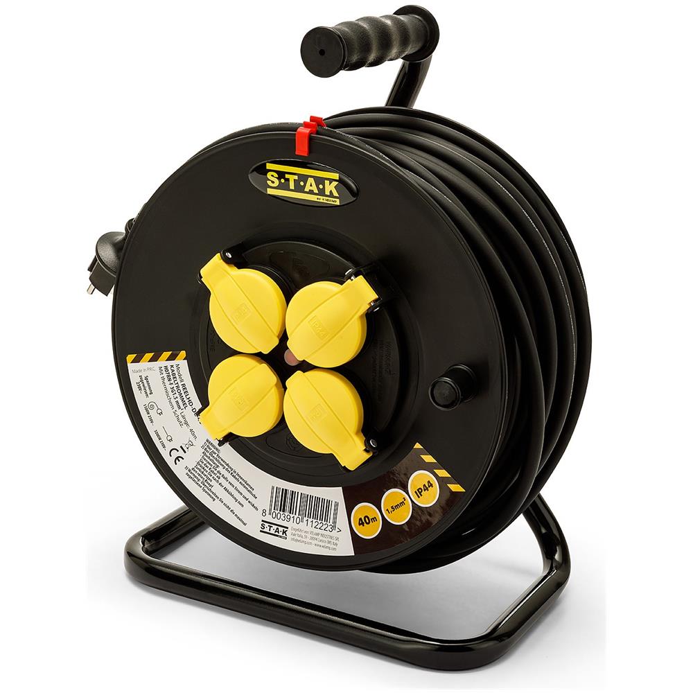 Avvolgicavo Elettrico Professionale, 4 Prese E Spina Schuko, H07rn-f3g1.5mm2, 25m, Gs (tuv) - Ip44. - Foto 1
