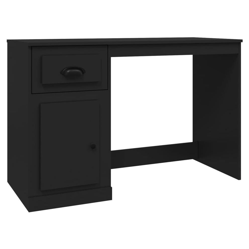 Scrivania Con Cassetto Nera 115x50x75 Cm In Legno Multistrato - Foto 2