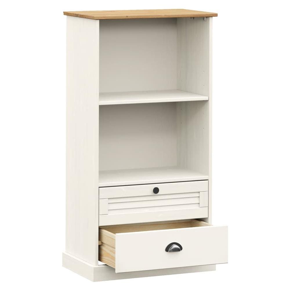 Libreria Vigo 60x35x114,5 Cm In Legno Massello Di Pino Bianco - Foto 2