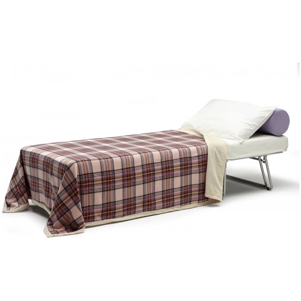 Letto Pieghevole Ancilla, Pouf Trasformabile In Letto Singolo, 100% Made In Italy, Pouf In Tessuto Da Soggiorno, Cm 80x80h45, Blu - Foto 2