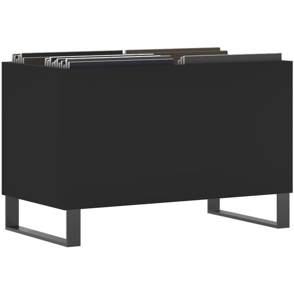 Mobile Porta Dischi Nero 74,5x38x48 Cm In Legno Multistrato - Foto 2
