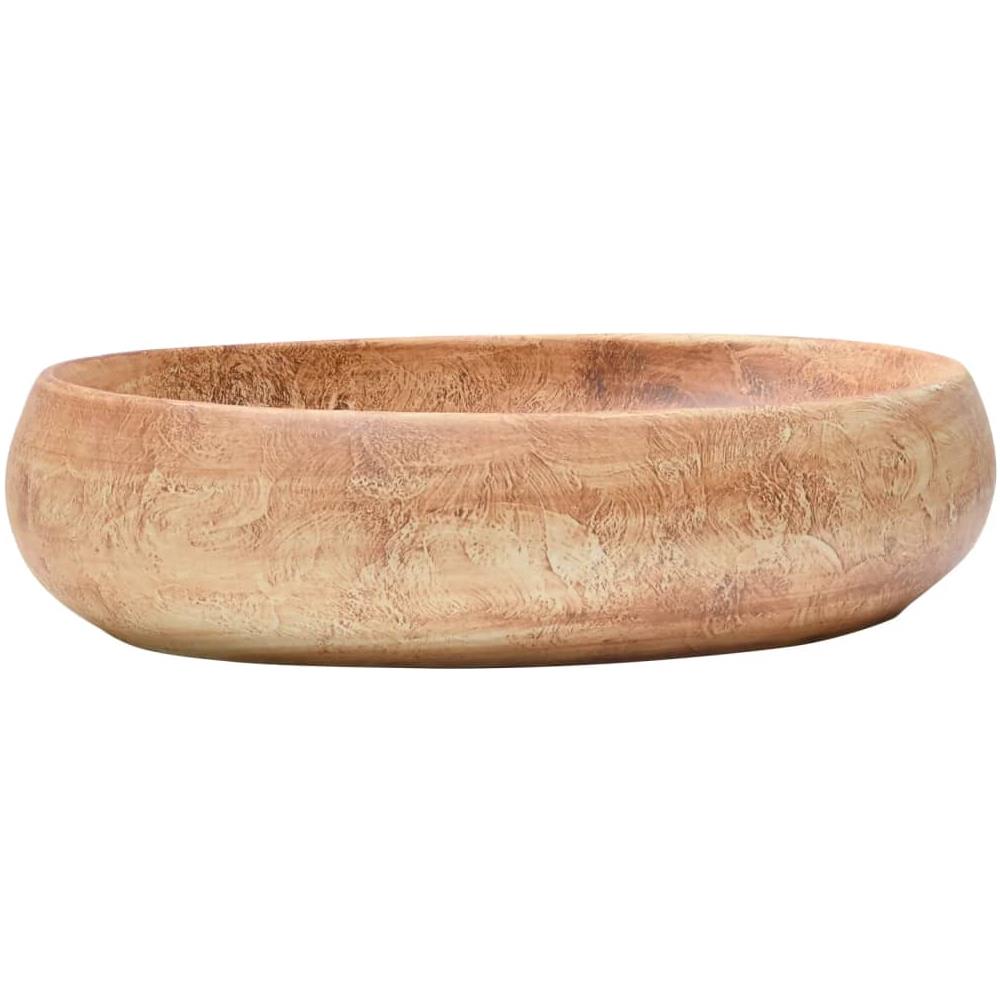 Lavabo Da Appoggio Marrone Ovale 59x40x15 Cm Ceramica - Foto 2