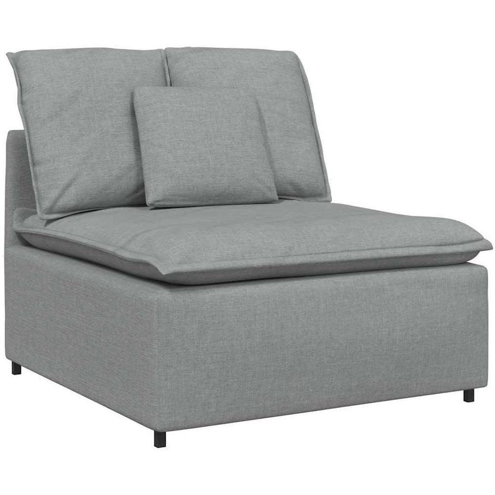 Modulo Centrale Divano Modulare con Cuscini Grigio Chiaro 100cm - Foto 1