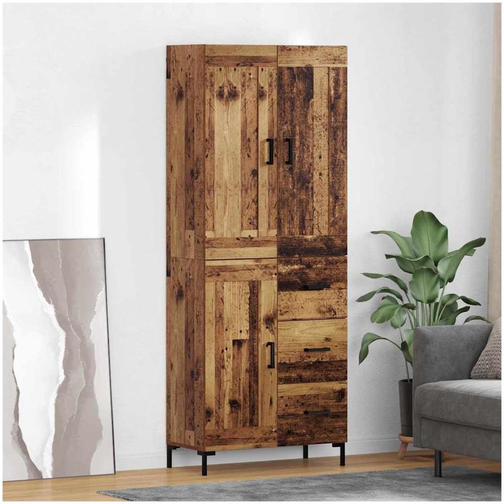 Credenza con cassetto 2 pcs Legno vecchio Legno multistrato - Foto 2