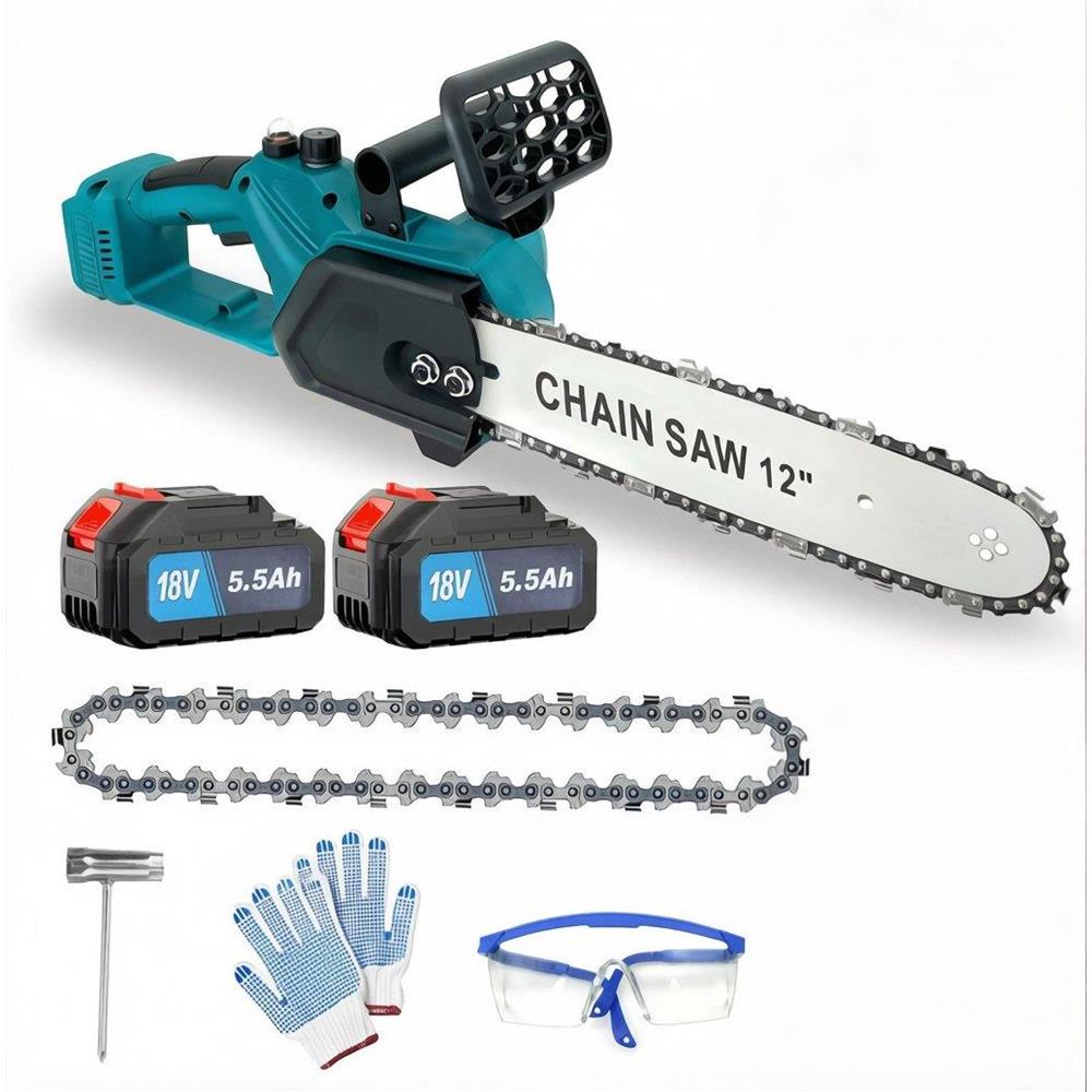 Motosega Senza Spazzole E Senza Cavo Da 12 Pollici, Utensile Multifunzionale Per Il Taglio Del Legno, Con 2 Batterie Da 18v - Foto 1