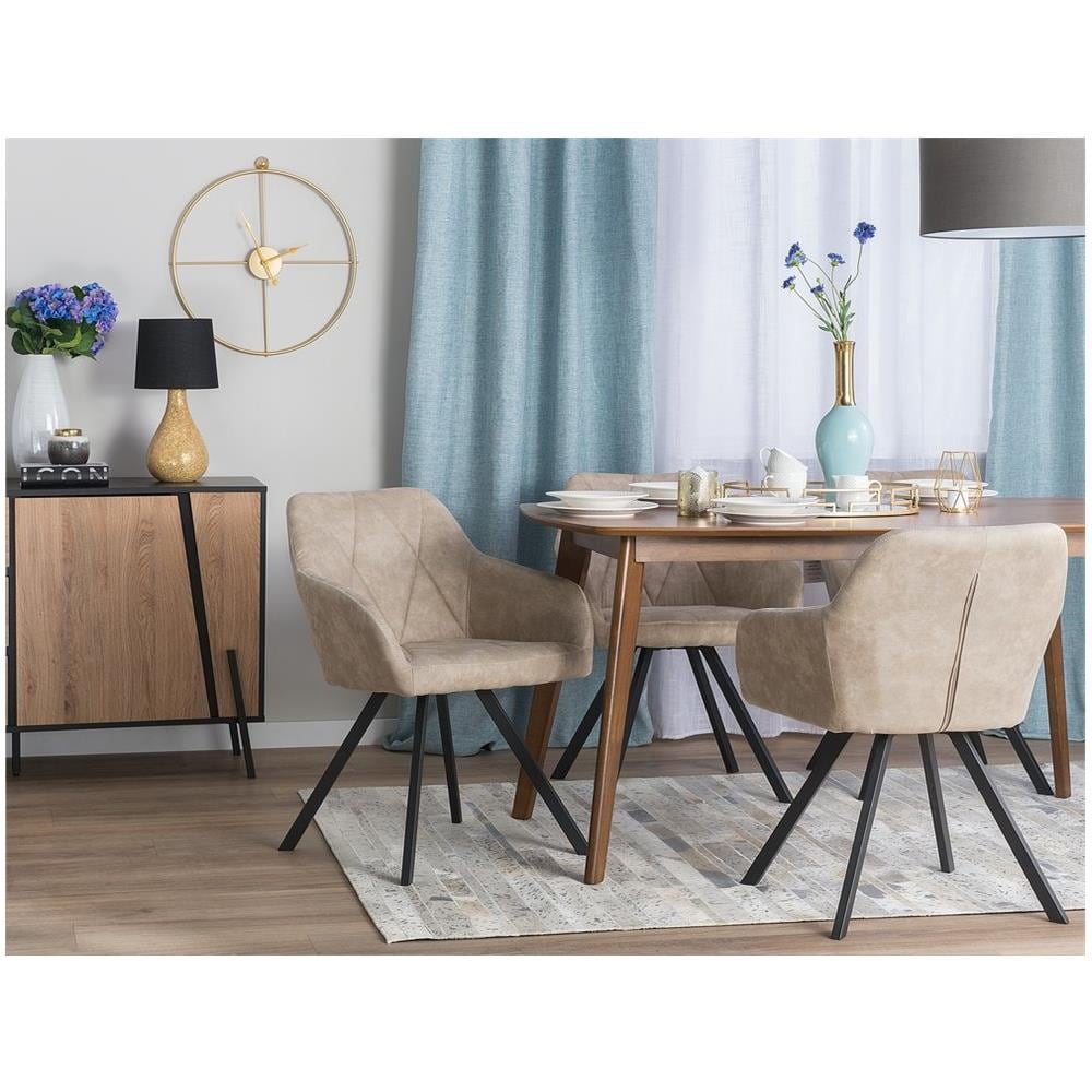 Coppia Di 2 Sedie In Tessuto Beige Monee - Foto 2