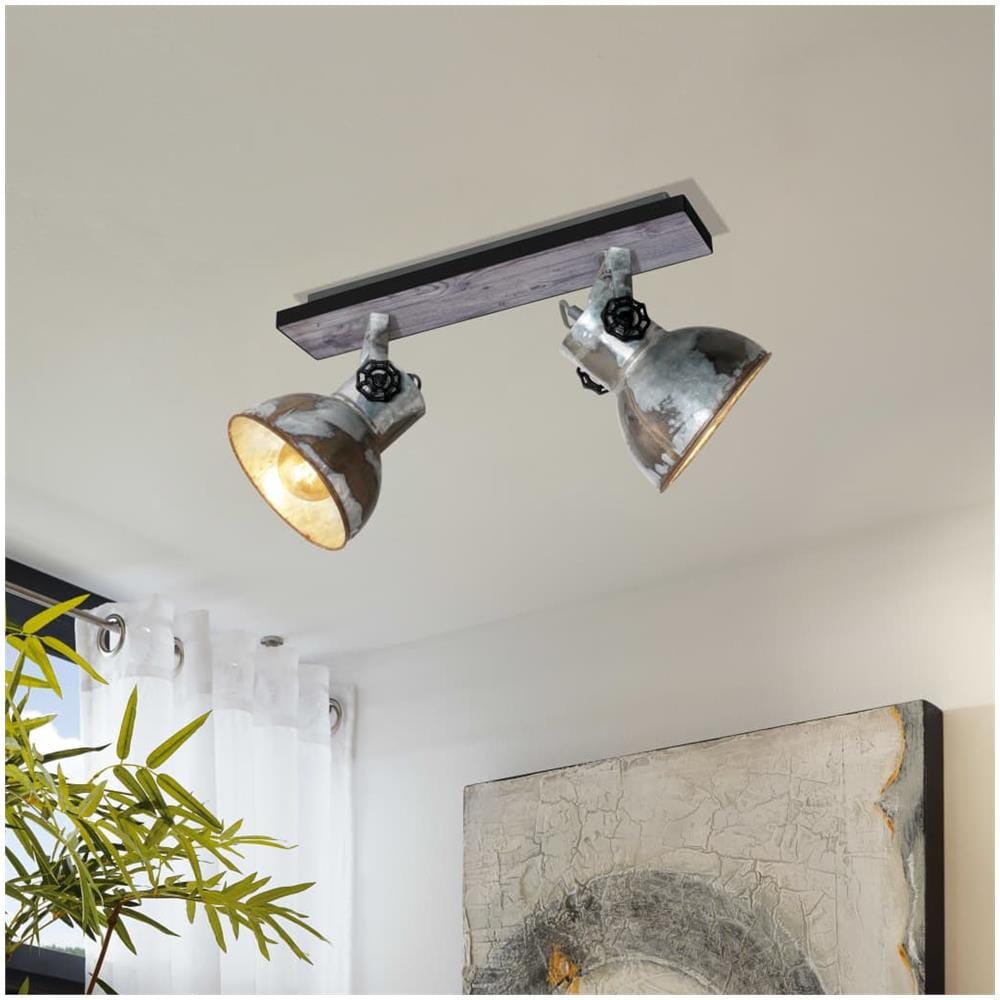 Lampada Spot Barnstaple Con 2 Lampadine Patina Bruna E Nero - Foto 2