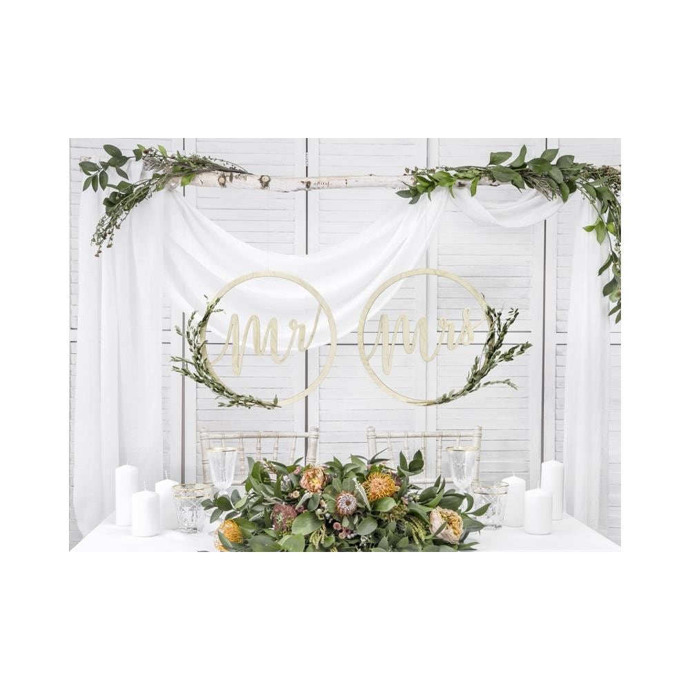 Partydeco - 2 Sospensioni In Legno Mr E Mrs - Foto 2