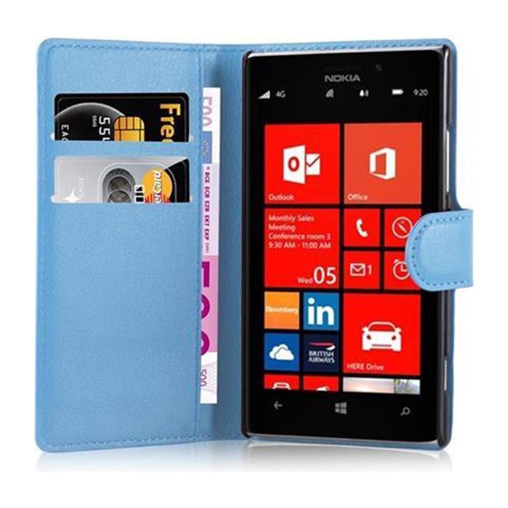 Custodia Compatibile Con Nokia Lumia 925 In Pastello Blu - Coperchio Protettiva Con Chiusura Magnetica, Funzione Stand E Tasca Per Le Carte - Foto 2