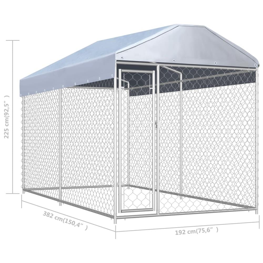 Canile Da Esterno Con Tetto 382x192x235 M - Foto 8