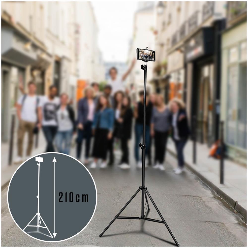 Treppiede Smartphone E Fotocamera Regolabile Da 72cm A 210cm Leggero Nero - Foto 5