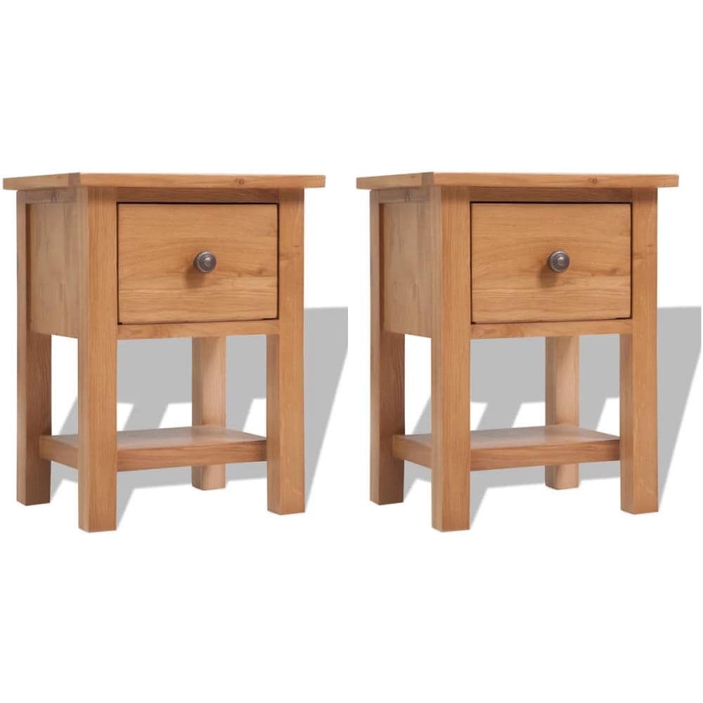 Comodini 2 Pz 36x30x47 Cm In Legno Massello Di Rovere - Foto 1