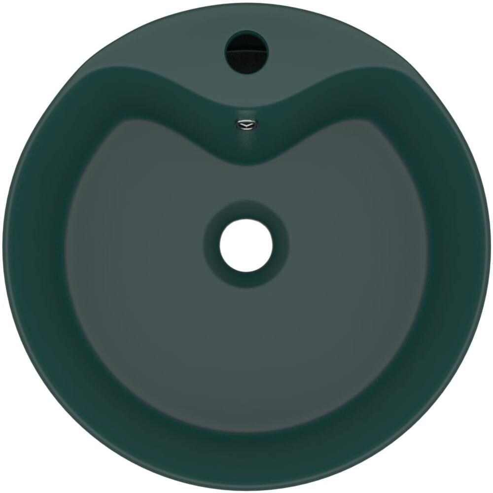 Lavandino con Troppopieno Verde Scuro Opaco 36x13cm in Ceramica - Foto 2