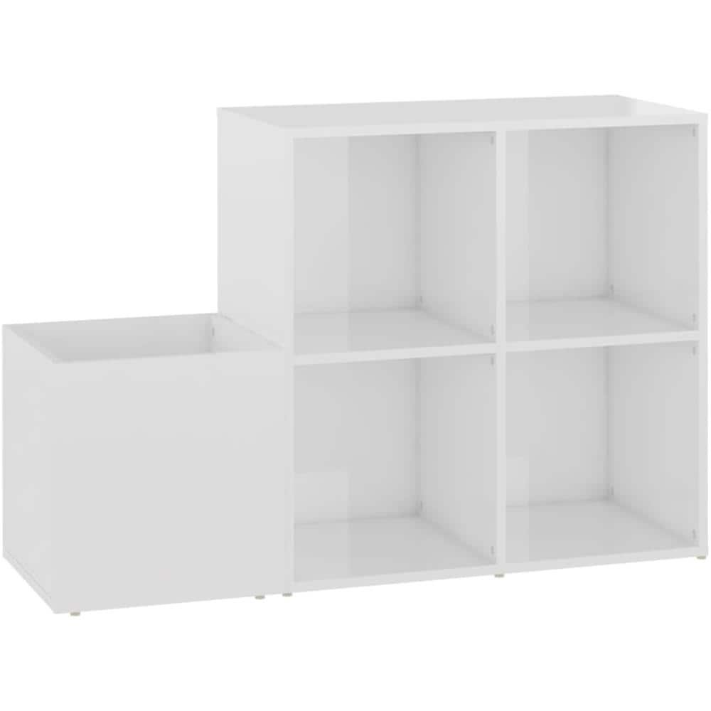 Scarpiera Ingresso Bianco Lucido 105x35,5x70 Legno Multistrato - Foto 1