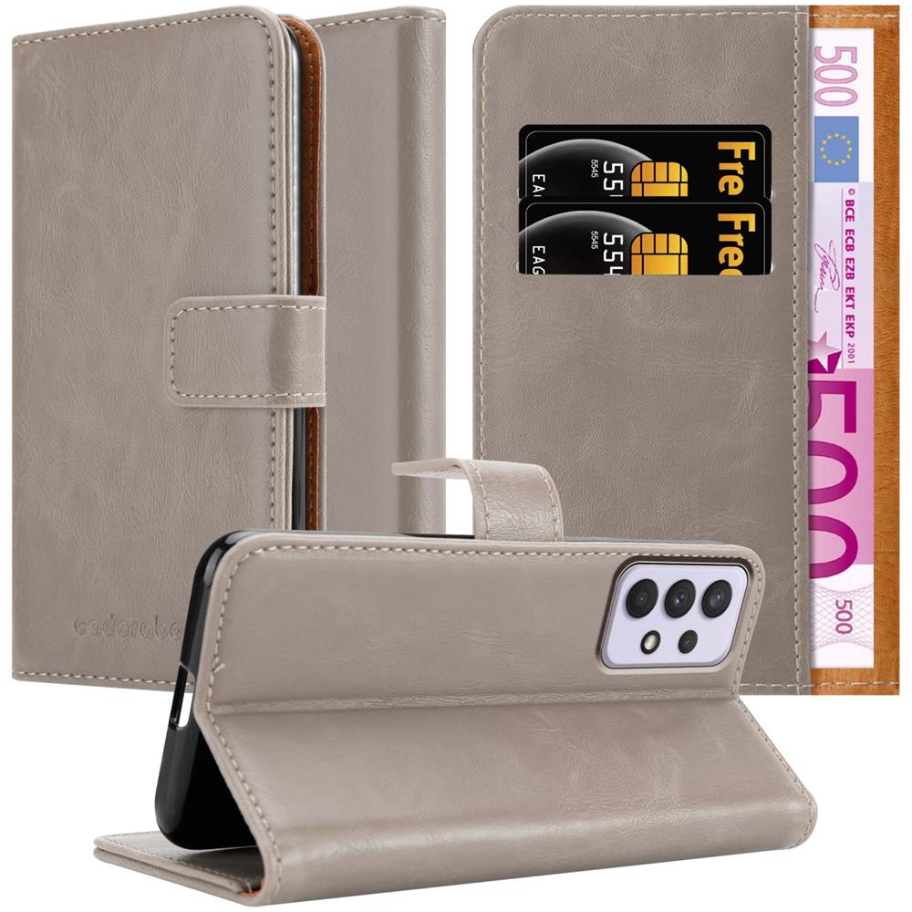 Custodia Compatibile Con Samsung Galaxy A33 5g In Marrone Cappuccino - Coperchio Protettiva Con Chiusura Magnetica, Funzione Stand E Tasca Per Le Carte - Foto 1