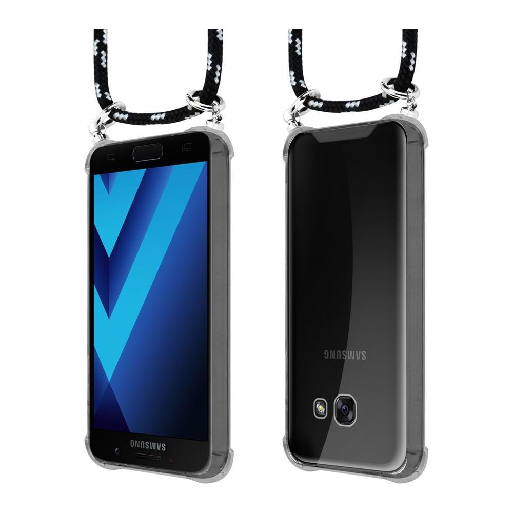 Catena Di Telefoni Cellulari Compatibile Con Samsung Galaxy A5 2017 In Nero Argento - Coperchio Protettivo In Silicone Con Anelli D'argento, Cinturino In Corda E Custodia Staccabile - Foto 8