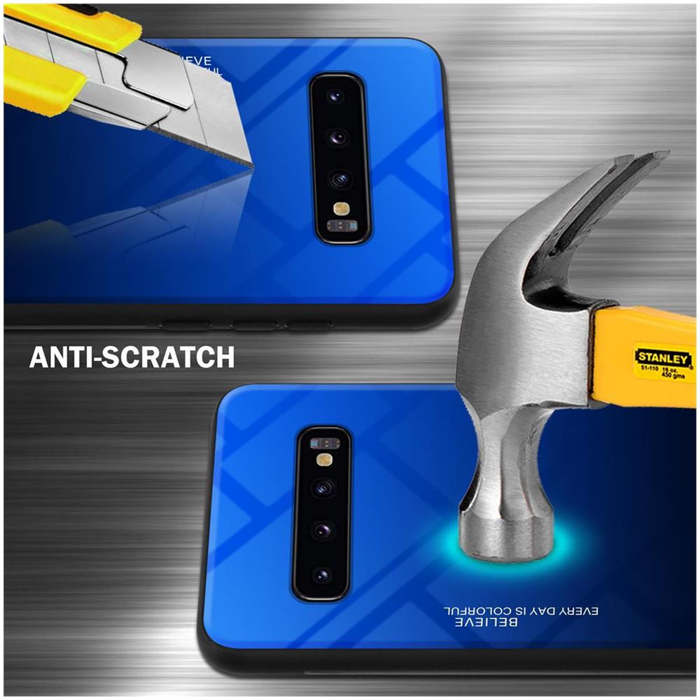 Cadorabo Custodia Compatibile Con Samsung Galaxy S10 Plus In Blu - Nero - Coperchio Protettivo Bicolore In Vetro Temperato E Silicone Tpu - Foto 2
