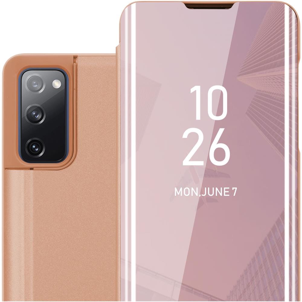 Custodia Compatibile Con Samsung Galaxy S20 Fe In Kunzit Rosa - Clear View Specchio Coperchio Protettivo Con Funzione Di Supporto Protezione A 360 Gradi - Foto 1
