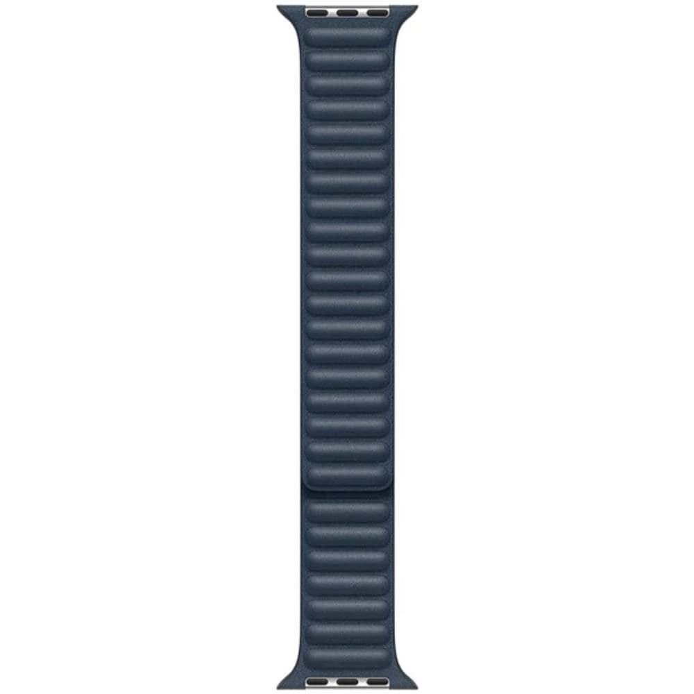 Cinturino A Maglie In Pelle, Marca, Per Apple Watch 45 Mm Serie 7, Misura Universale, Blu Scuro, Blu Baltico - Foto 1