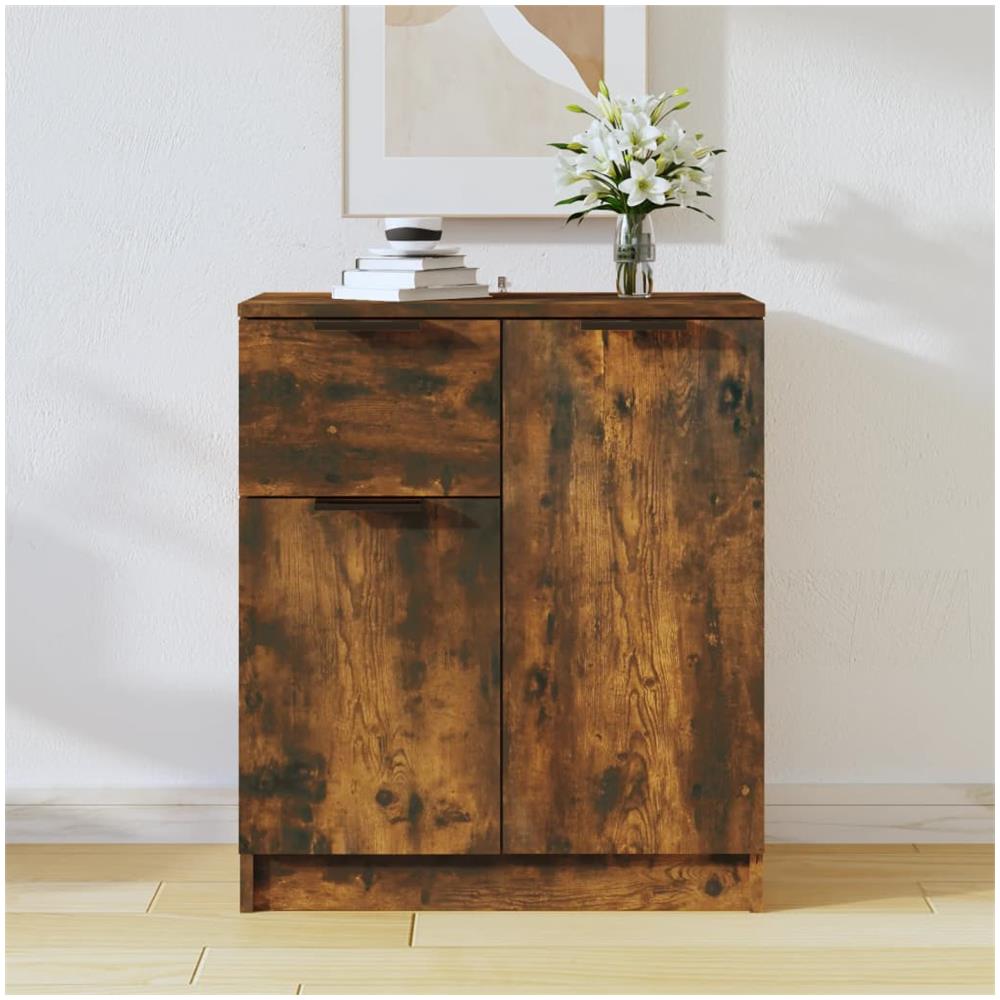 Credenza Rovere Fumo 60x30x70 Cm In Legno Multistrato - Foto 1