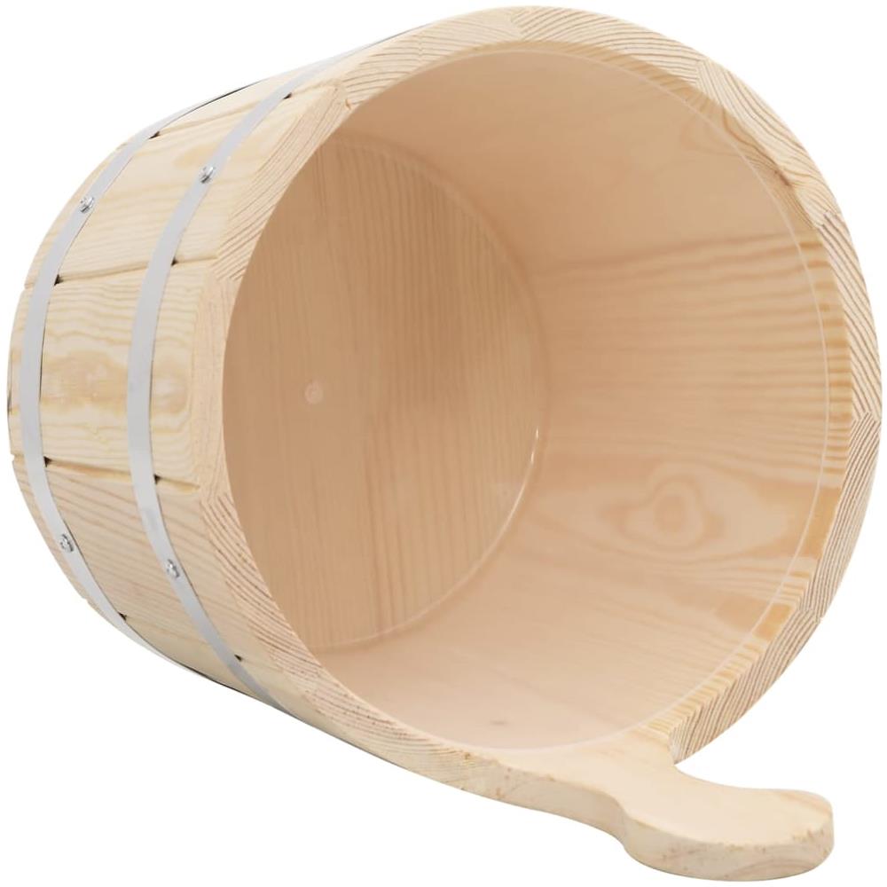 Set Secchiello E Mestolo Da Sauna In Legno Massello Di Pino - Foto 2