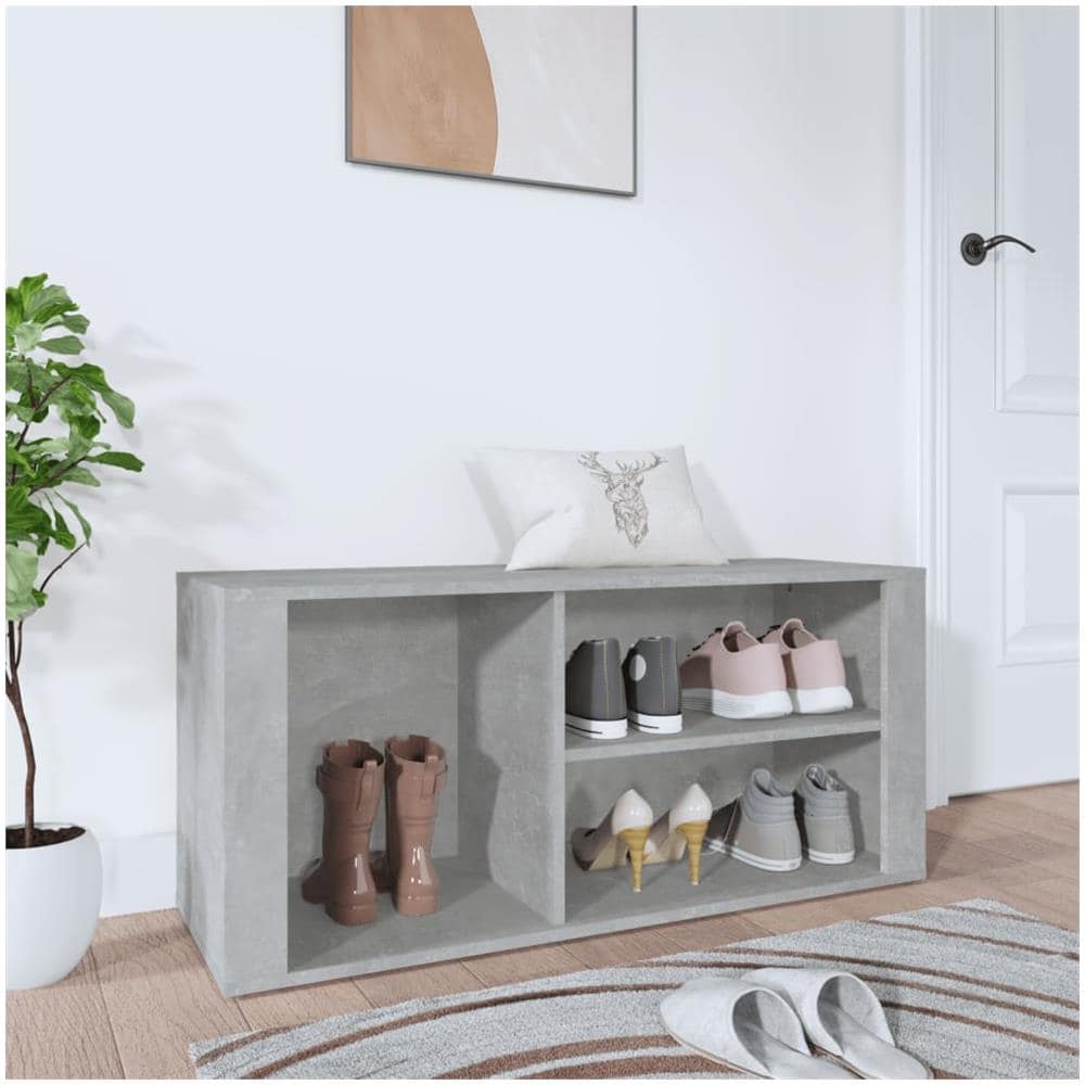 Scarpiera Grigio Cemento 100x35x45 Cm In Legno Multistrato - Foto 1