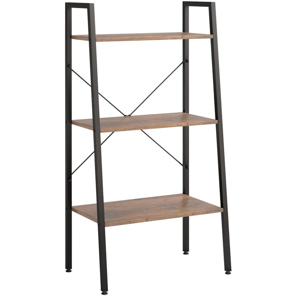Scaffale Autoportante 3 Ripiani Marrone Scuro Nero 56x35x108 Cm - Foto 2
