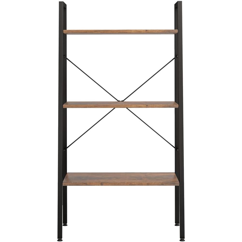 Scaffale Autoportante 3 Ripiani Marrone Scuro Nero 56x35x108 Cm - Foto 3