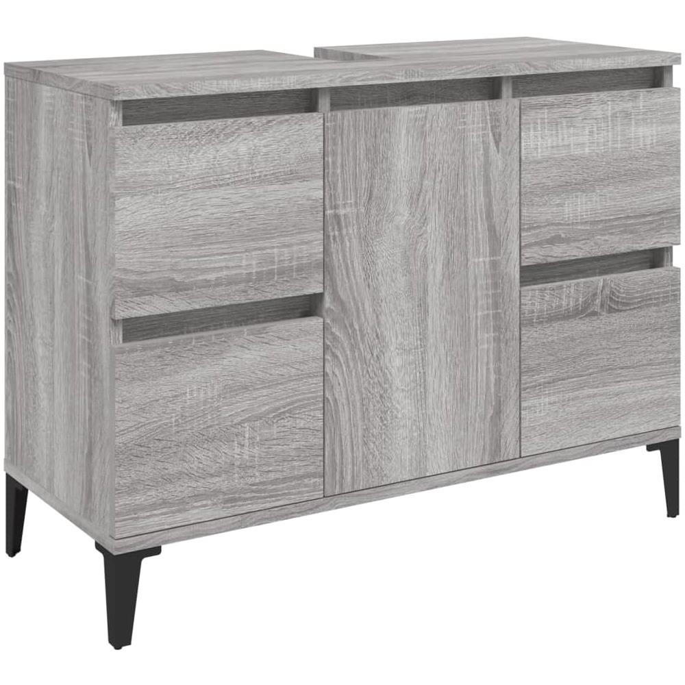 Mobile Lavabo Grigio Sonoma 80x33x60 Cm In Legno Multistrato - Foto 2