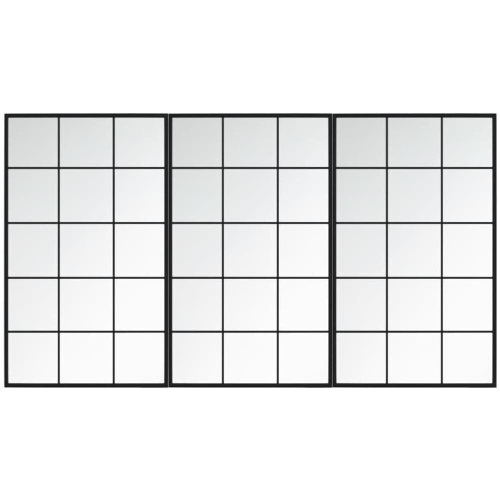 Specchi A Parete 3 Pz Neri 100x60 Cm In Metallo - Foto 2