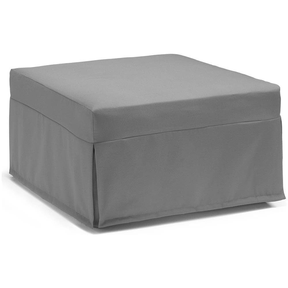 Letto Pieghevole Ancilla, Pouf Trasformabile In Letto Singolo, 100% Made In Italy, Pouf In Tessuto Da Soggiorno, Cm 80x80h45, Grigio - Foto 1