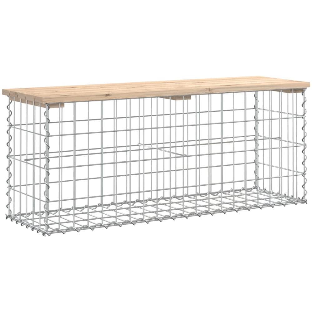 Panca da Giardino Design Gabbione 103x31,5x42 cm Massello Pino - Foto 2