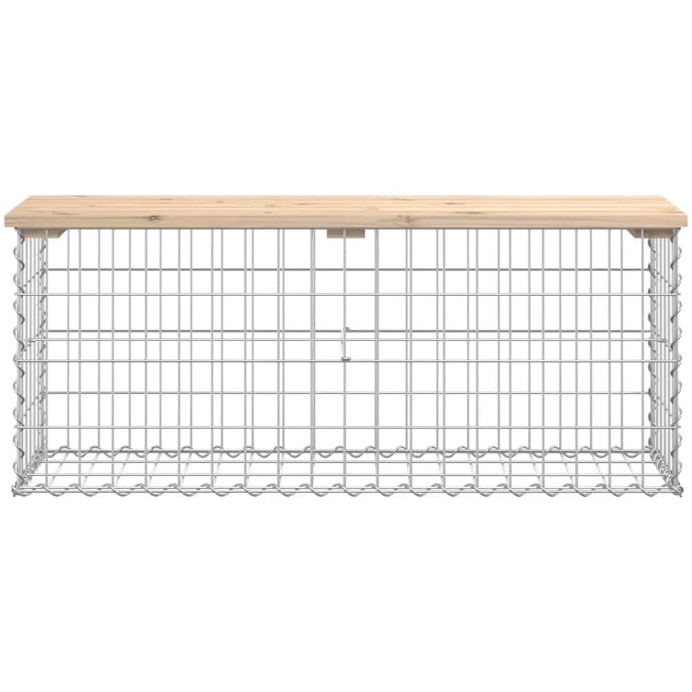 Panca da Giardino Design Gabbione 103x31,5x42 cm Massello Pino - Foto 3