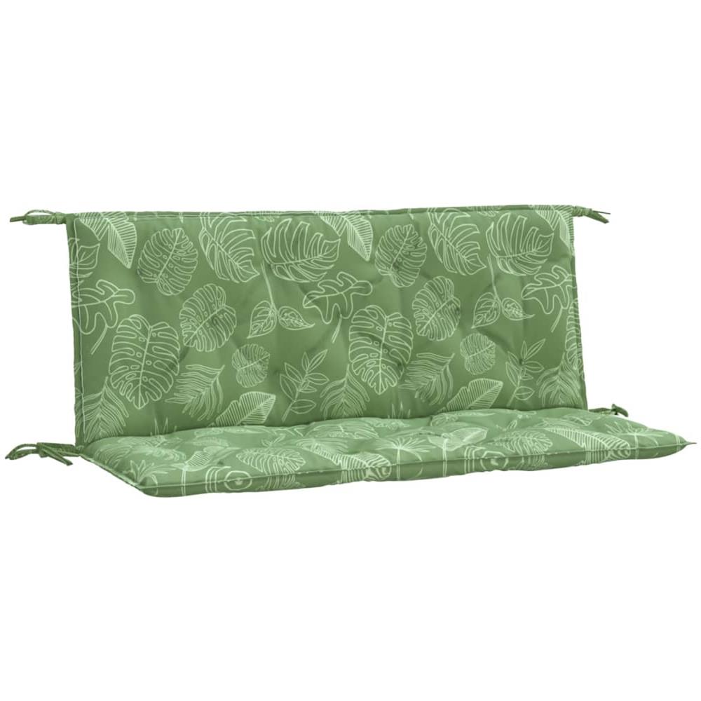 Cuscini Panca Giardino 2 Pz Motivo A Foglie 120x50x7 Cm Tessuto - Foto 2