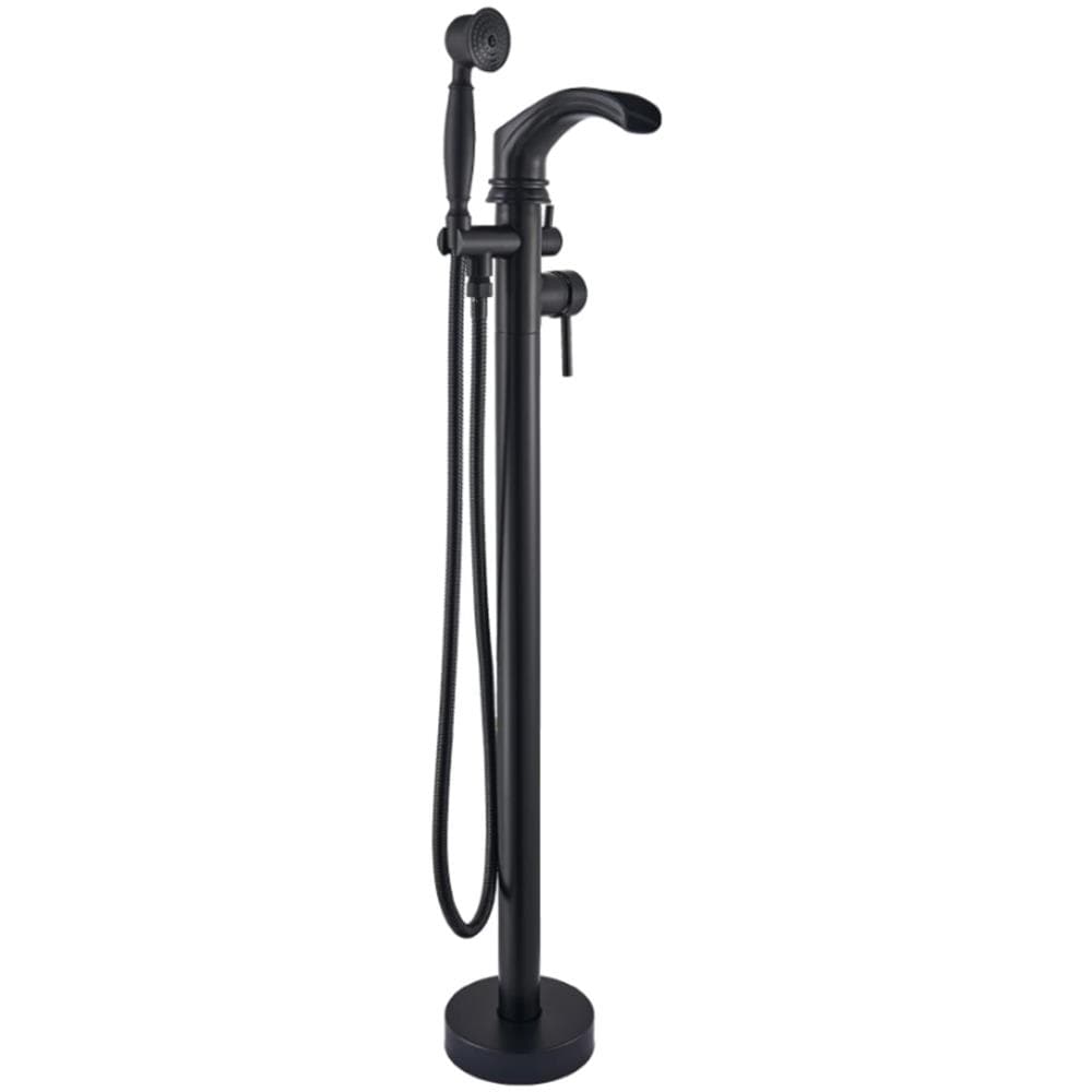 Rubinetto per vasca da bagno indipendente, Blackswan, Cascada tipo M55, modello nero opaco, misura 96 cm - Foto 1
