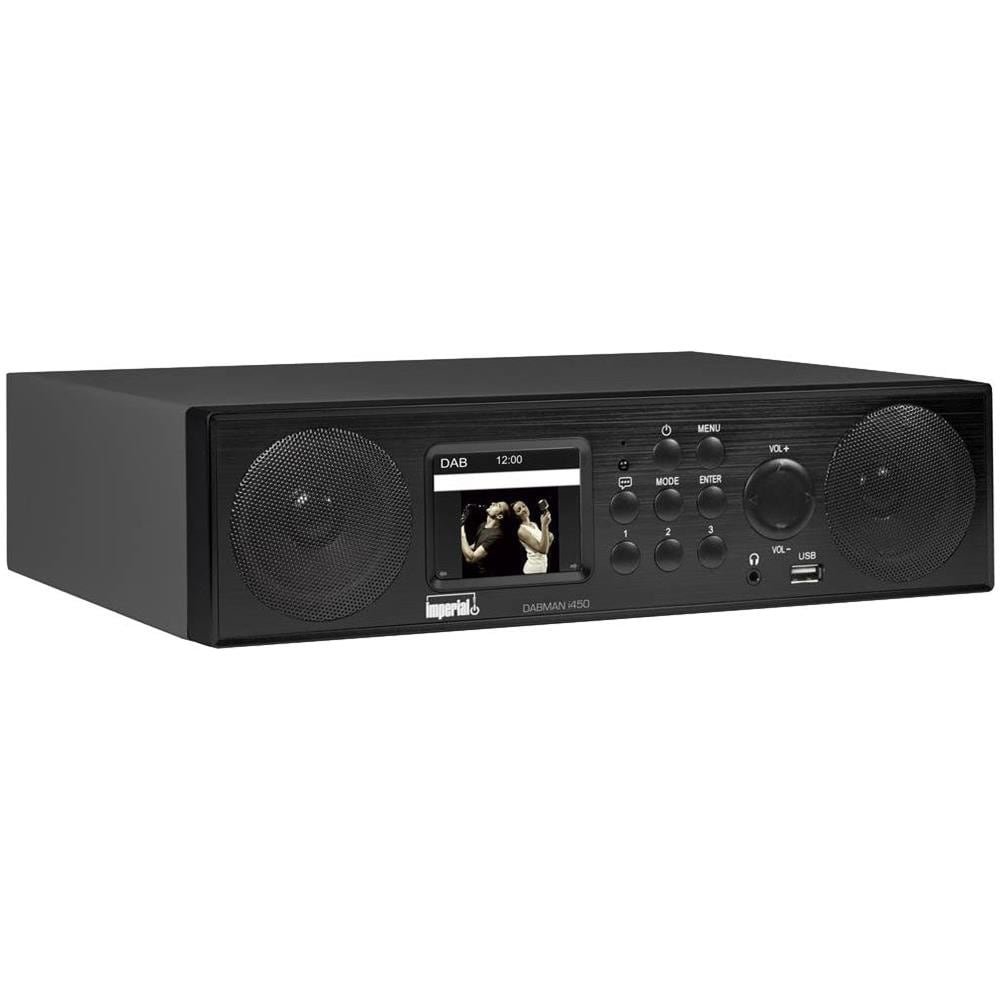 Dabman i450 Internet / DAB+ Radio (2.1 Sound, Bluetooth, Internet / DAB+ / DAB / FM, WLAN, LAN, USB, Aux In, Line-Out, uscita cuffie, incl. Alimentatore) Nero - Foto 1