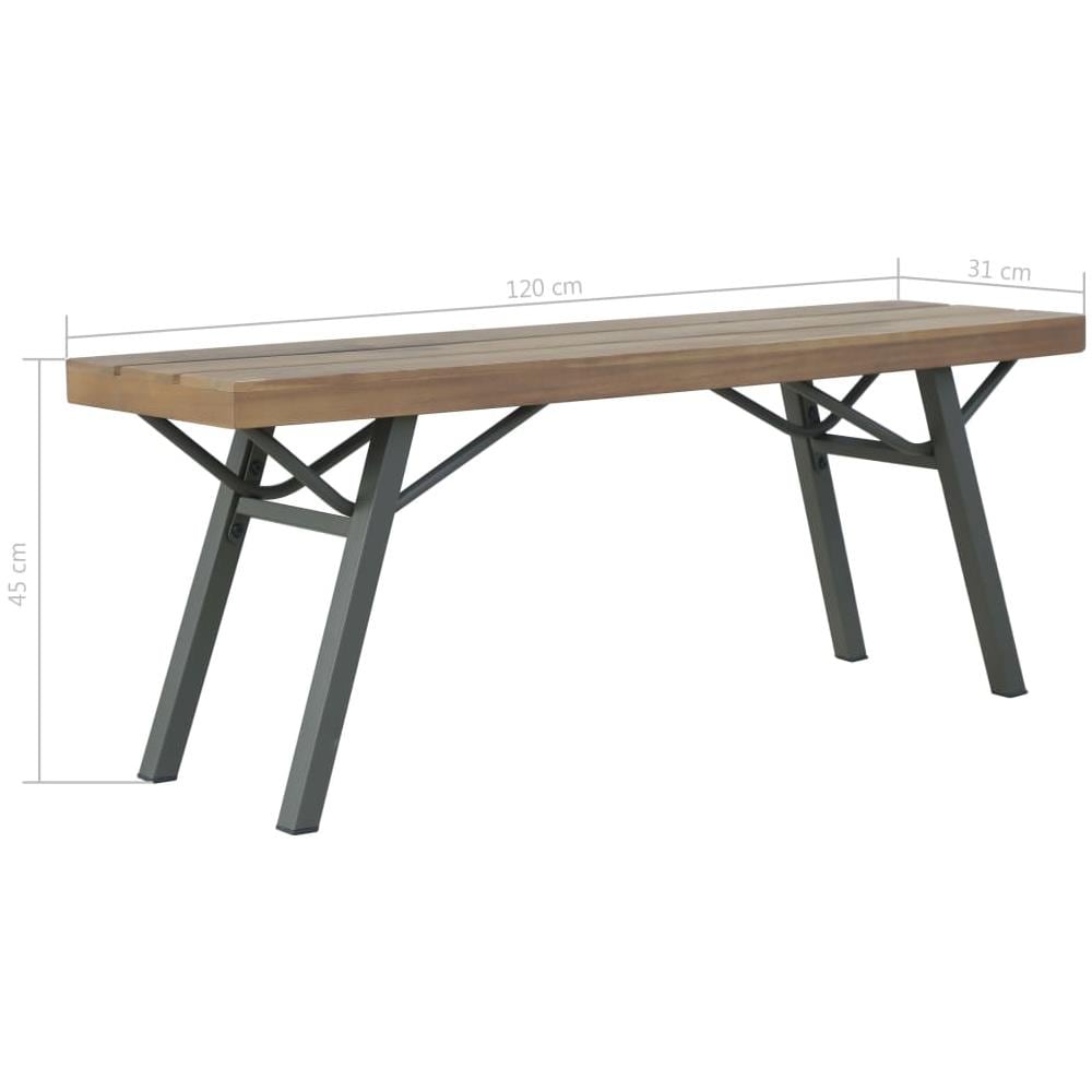 Panchina da Giardino 120 cm in Legno Massello d'Acacia - Foto 6