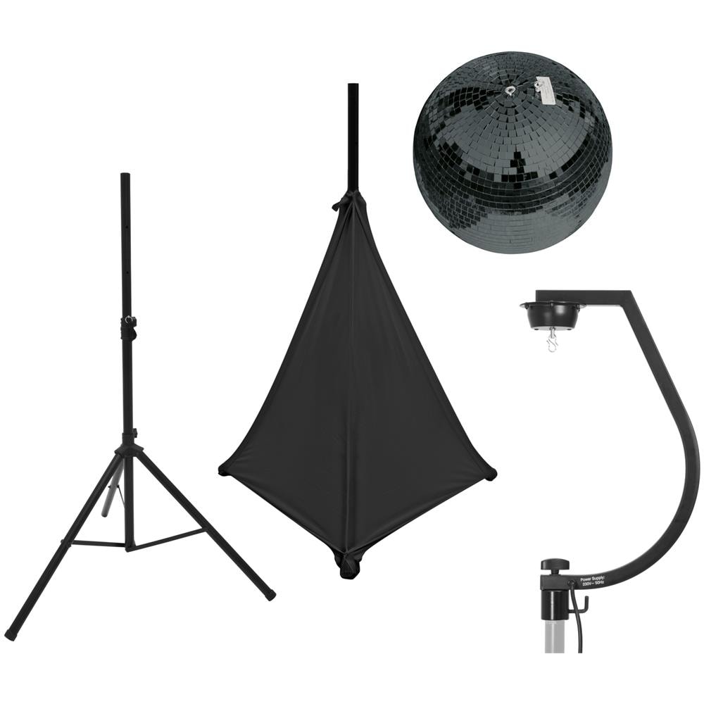 Set Mirror Ball 30cm Black With Stand And Tripod Cover Black - Foto 1