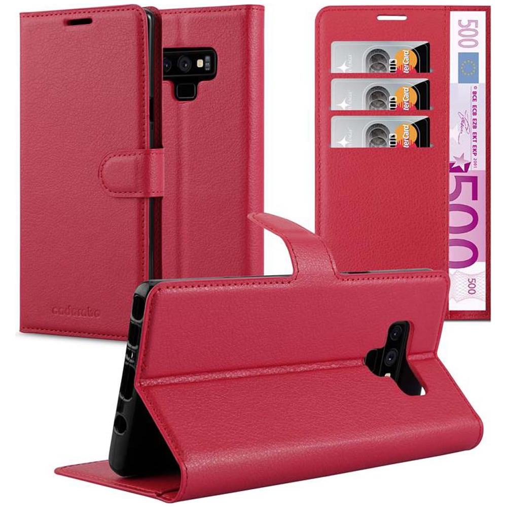 Custodia Compatibile Con Samsung Galaxy Note 9 In Rosso Carminio - Coperchio Protettiva Con Chiusura Magnetica, Funzione Stand E Tasca Per Le Carte - Foto 1