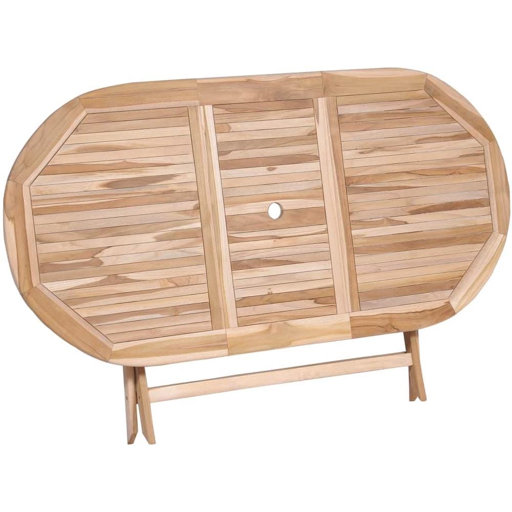Tavolo Da Giardino Pieghevole 160x80x75 Cm In Massello Di Teak - Foto 1