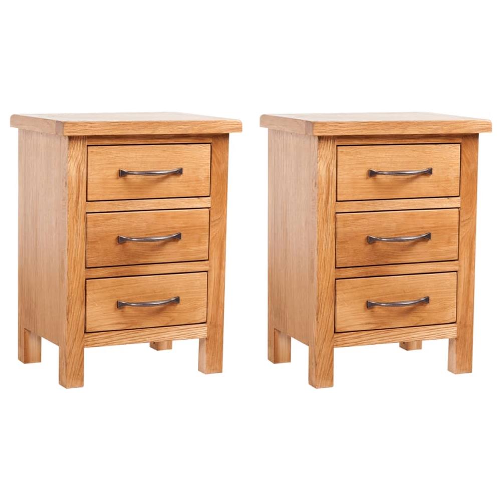 Comodini 2 Pz 40x30x54 Cm In Legno Massello Di Rovere - Foto 1