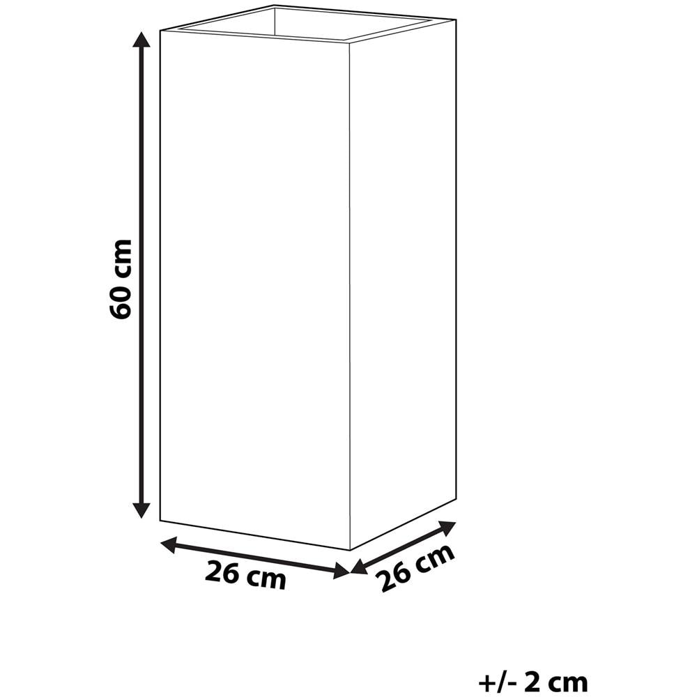 Vaso Da Fiori Quadrato Grigio 26 X 26 X 60 Cm Dion - Foto 2