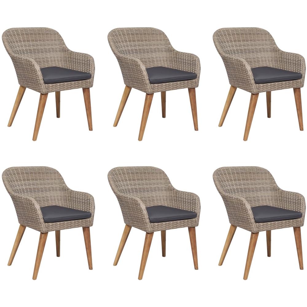 Set Da Pranzo Da Giardino 7 Pz In Polyrattan Marrone - Foto 2