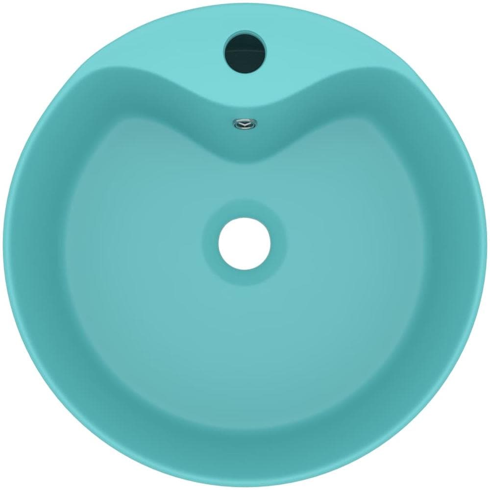 Lavandino con Troppopieno Verde Chiaro Opaco 36x13 cm Ceramica - Foto 2