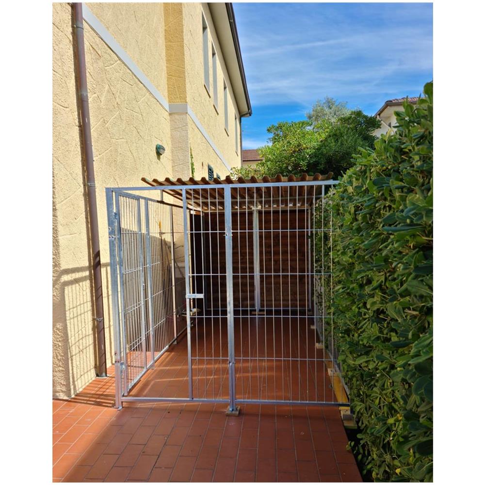 Box Per Cani Con Copertura Di 2 Metri Retro E Lato Legno Zincatura A Caldo Dimensioni 400 X 200 X H 180 Cm - Foto 1